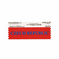 Czech Republic Award Ribbon w/ Blue Foil Print (4"x1 5/8")
